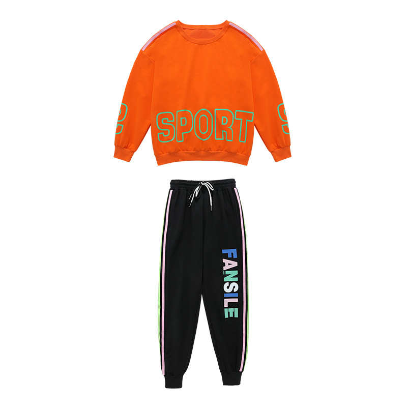 新款女成人嘻哈广场舞套装运动休闲健身曳步跳舞表演练功舞蹈服