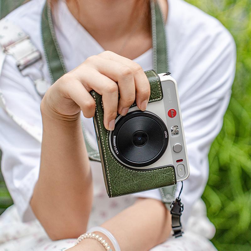 适用徕卡sofort2保护套LEICA 拍立得皮壳莱卡DLUX8相机包底座配件