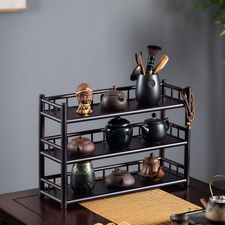 茶具置物架茶桌摆件展示柜博古架茶架桌上茶杯茶壶收纳架中式茶棚