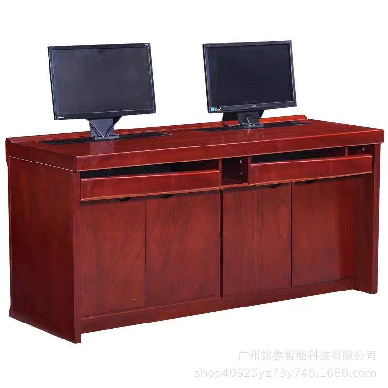 27寸升降器电脑桌无纸化一体机会议桌集中遥控升降显示屏桌面