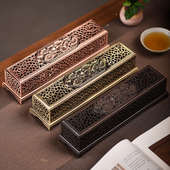 加大合金心经线香炉荷花卧香盒艾柱炉镂空艾条香炉香托香插底座