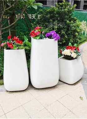 玻璃钢花盆花器商场酒店售楼处摆放办公场所室内室外园林花圃地
