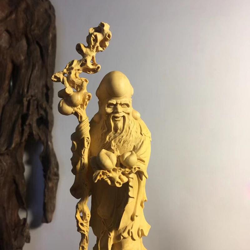 小叶黄杨木老寿星雕刻木雕家居摆饰摆件文玩工艺品厂供应出售