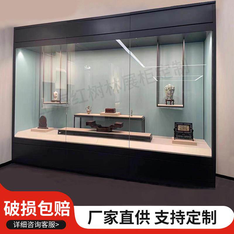 博物馆展柜古董字画 画瓷玉器文物液压定制钢化玻璃多功能沿墙展