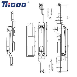 斯科锌合金天地连杆锁工业机柜锁电柜锁配电箱通信柜拉杆锁 A8242