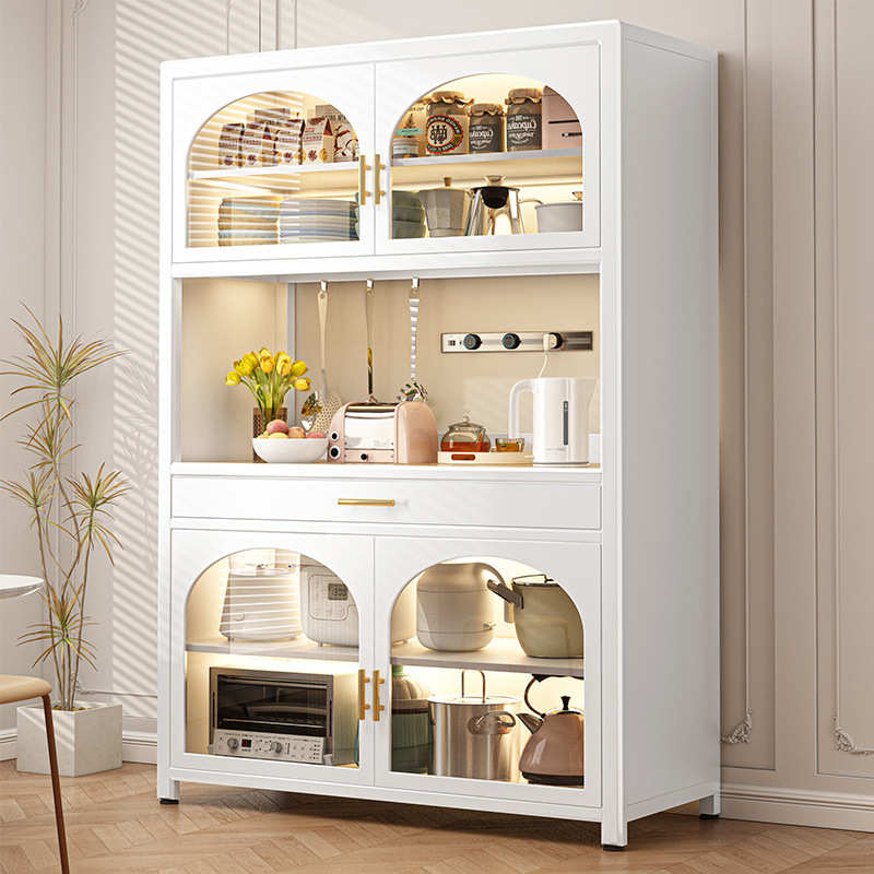 厨房柜储物柜具烤箱柜电器锅架钢化玻璃置收纳微波炉子餐边落地物