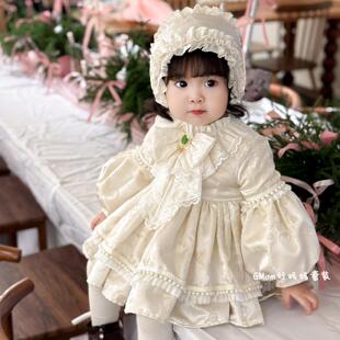 高端女宝宝生日礼服裙抓周宴洛丽塔女童公主裙洋气冬装蓬蓬连衣裙
