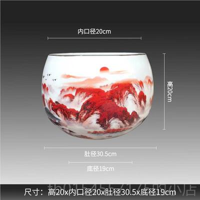 正品景德镇陶瓷器聚宝盆摆件缸招养财聚财中式居家饰品客厅玄关鱼