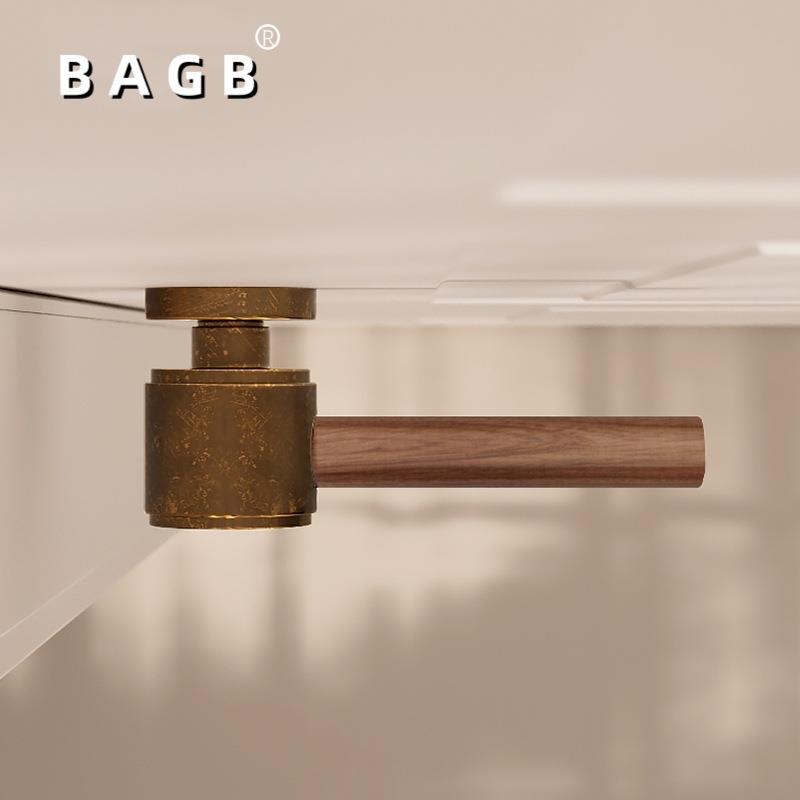 BGB室内卧室家用木门把手磁静音吸锁复桃古咖灰系A列中式胡木QVY