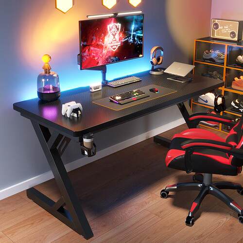 松博士彷碳纤维桌面电竞桌台式电脑桌卧室家用办公桌书桌学习桌