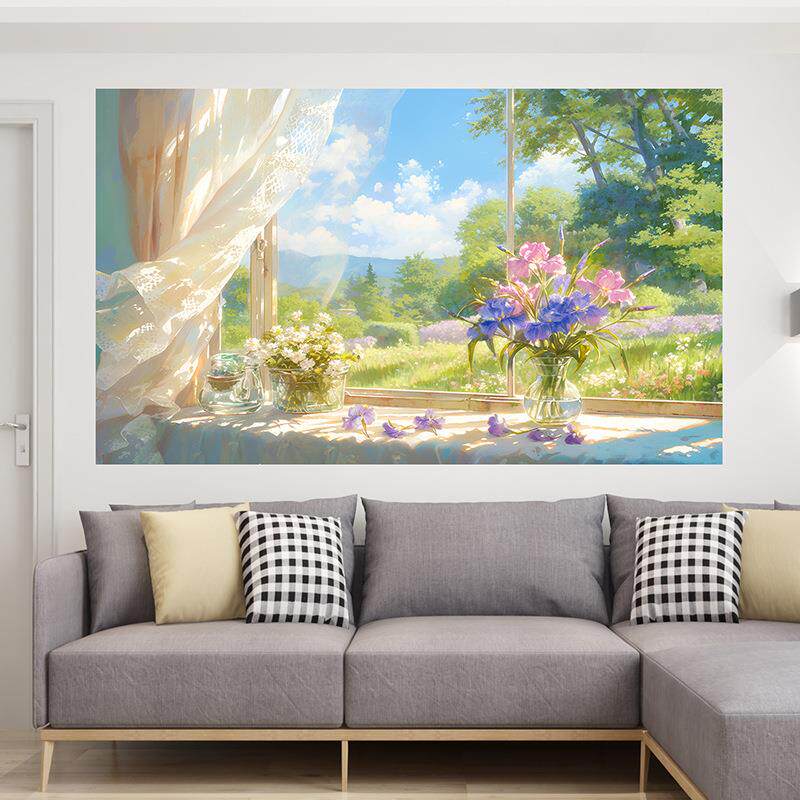 灵气美景画纸墙贴宿舍墙纸卧室自粘墙画壁画墙壁贴纸墙上遮丑贴画
