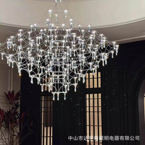 复式楼别墅客厅吊灯现轻奢餐厅萤火虫酒店大厅卧室水晶LED灯具