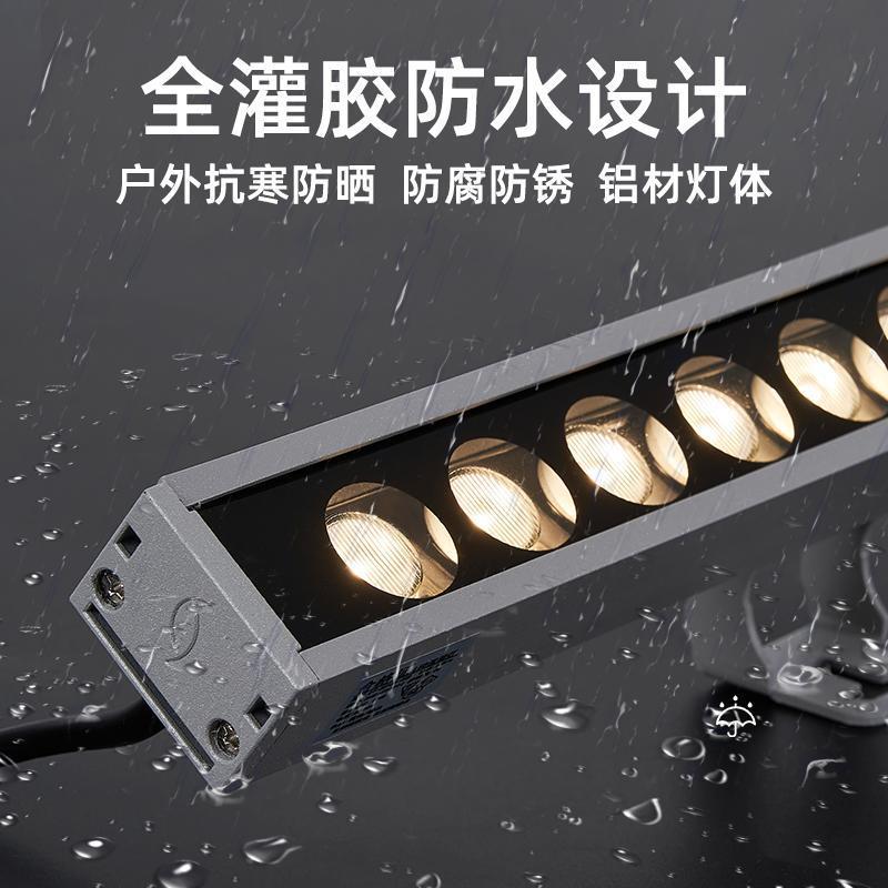 LED洗墙灯24V大功率黄光婚庆暖光射灯户外防水楼体外墙桥梁酒店