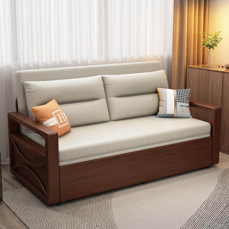 单人沙发床折叠两用2026新款小户型网红款客厅实木沙发床多功能