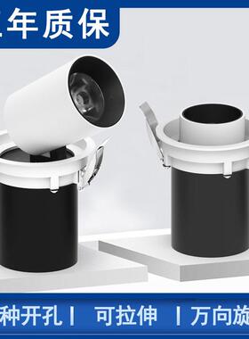 可拉伸LED射灯嵌入式可调角度家用客厅玄关装饰画商铺象鼻伸缩灯