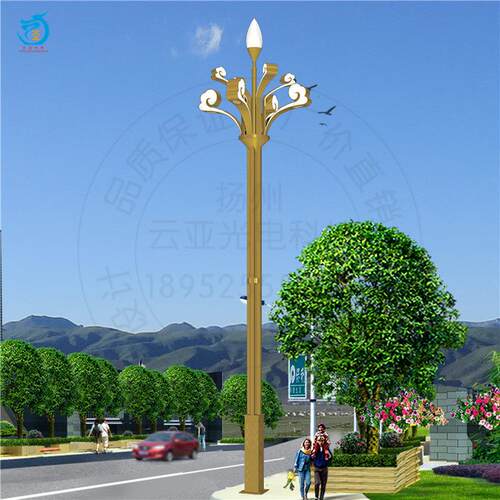 LED中华灯建兰花景观灯高杆中杆灯10米9火LED道路玉兰灯