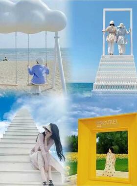 网红签到相框户外照片道具商业定制设备展示创意背景造型景观道具