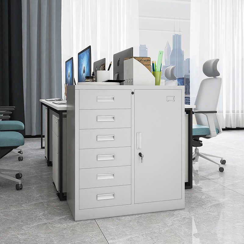 办公室文件柜铁皮储物柜档案资料柜抽屉式阳台工具杂物收纳柜带锁