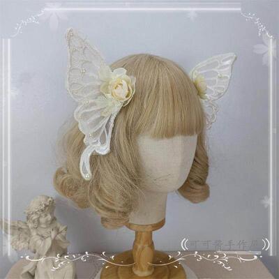 Original handmade lolita l simulation large butterfly hairpi
