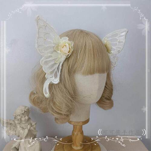 Original handmade lolita l simulation large butterfly hairpi