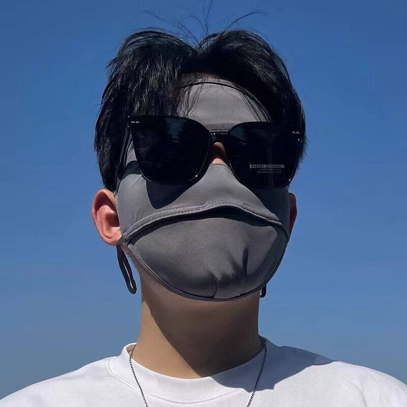 电焊专用室外面罩焊工隔热防护烤脸晒薄款冰丝防尘防护工作口面罩