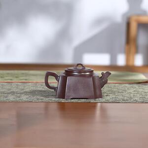 宜兴紫壶砂正宗原矿紫泥纯手SY0007方工四尊泡茶龙壶茶具250ML国