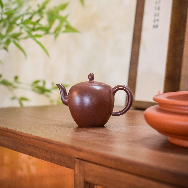 宜兴老朱泥紫砂壶美人肩原矿纯手工朱泥茶壶家用功夫茶具大容量