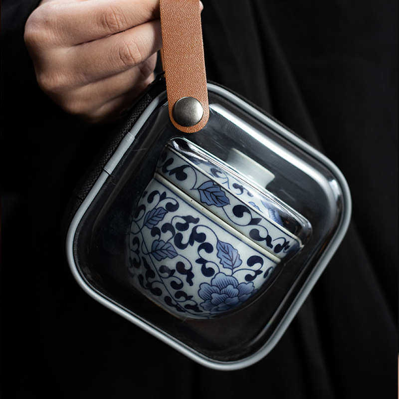 复古青花瓷旅行茶具套装便携快客杯一壶一杯办公室单人泡茶壶茶杯