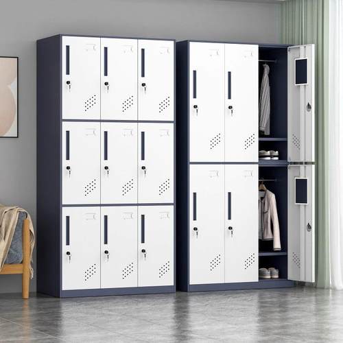 钢制套色窄边拆装更衣柜员工储物柜带锁存包柜学校职员宿舍换衣柜