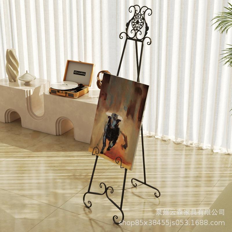 亚马逊欧式铁艺油画迎宾展示架婚庆画架照片托架支架婚礼广告架子