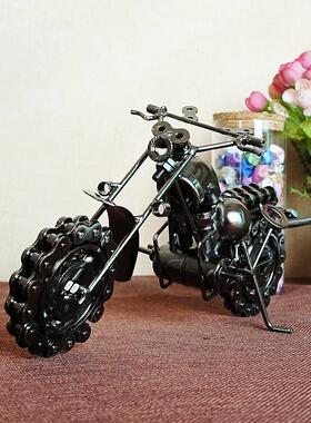铁艺摩托车模型大号金属手工创意摆件工艺家居装饰品同学礼品复古