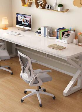 电脑桌式人书桌学生双家用室学习桌卧带挡板台简易办公桌电竞DOL