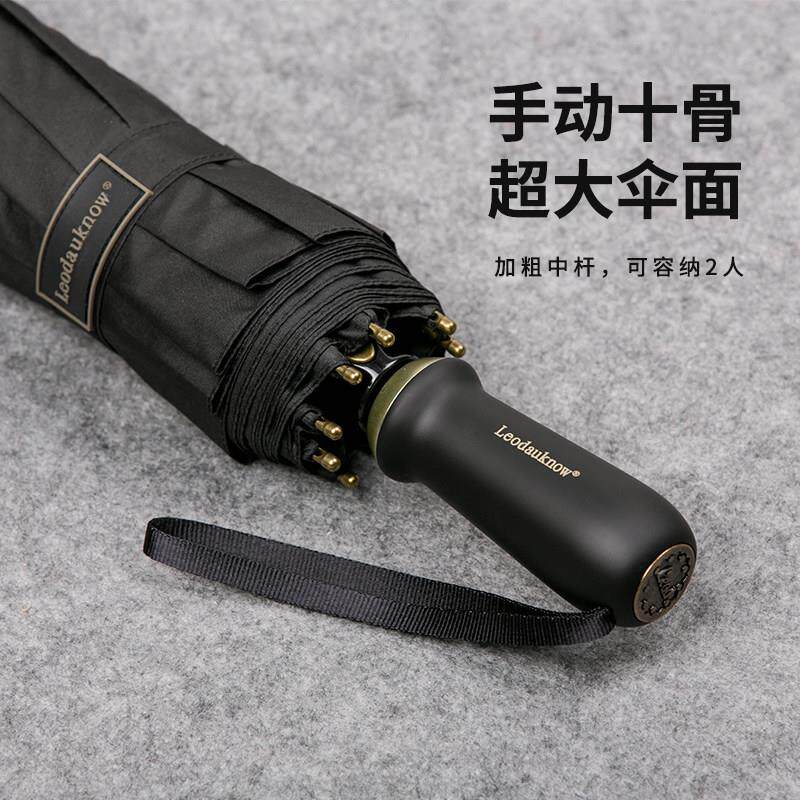 德国精工雨伞男士帅气超大号十骨双人手动加大加固折叠伞商务伞