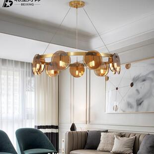 205璃现代Y001E672极简客吊灯创意设计师时厅尚简约玻餐2厅卧室主
