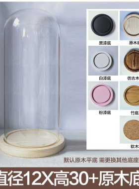 钟表核桃品摆件玻璃罩干花玻璃罩手工卡通保存瓶应援棒