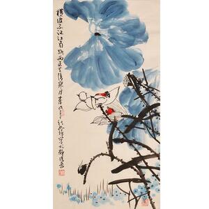 名家崔如琢纯手绘装饰画国画荷花画客厅画房间画壁画山水画中式