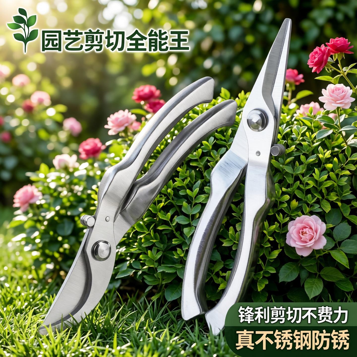 盆景造型专用工具球节剪园艺剪枝剪刀修枝剪不锈钢果树园林树枝剪图片
