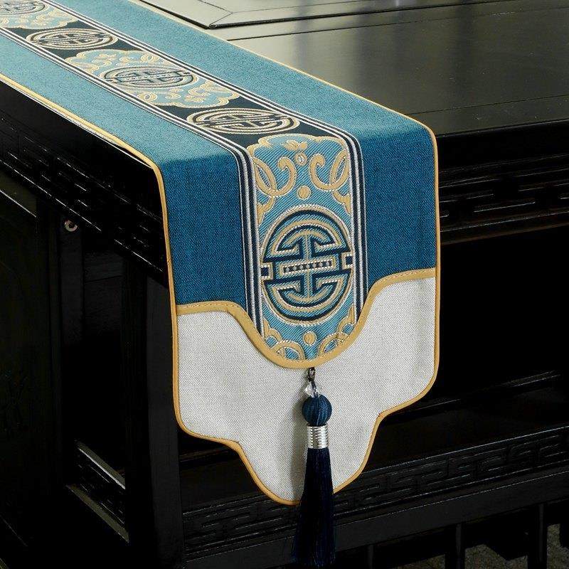 新中式茶桌小桌旗禅意防水防滑茶几茶台茶席餐桌电视柜长条窄茶旗,居家布艺,桌旗,淘宝优惠券,粉丝福利购,淘宝优惠卷