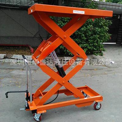PTS1000手动平台车移动式模具台车液压升降平台装卸车搬运叉车