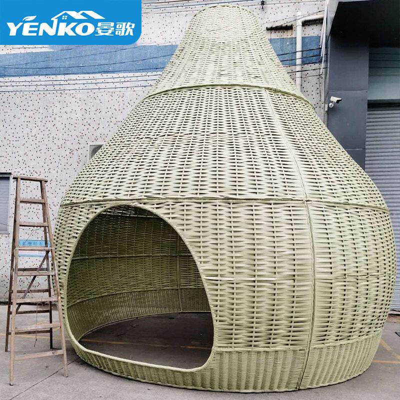 户外酒店家具露台创意凉亭仿藤帐篷欧式度假遮阳帐篷主题民宿篷房