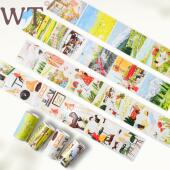 人物造景风景和纸PET模切Ins日常风森系 风与景 WT手账胶带 慢调