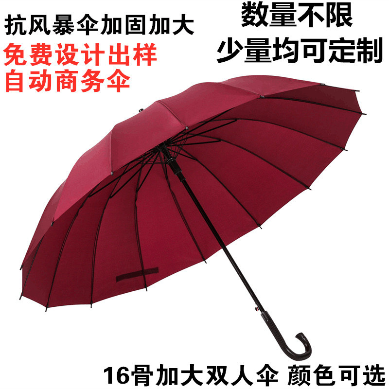 新款商务大伞logo可印图案大号男直柄酒店售楼雨伞长柄广告伞