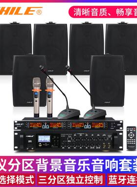 会议音响套装 狮乐功放AV8820壁挂音箱BX105/102店铺背景音乐设备