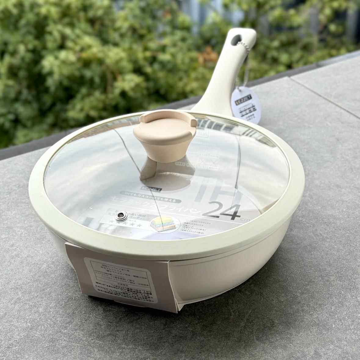 市面少见 外贸品牌货20/24/28CM 内外陶瓷加深平底加厚高煎锅