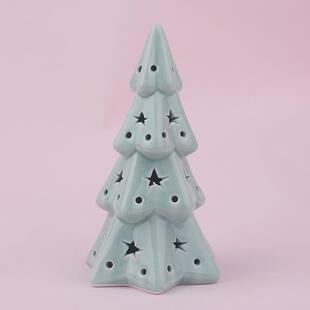 直陶瓷诞树圣氛TOD围灯镂空瓷圣诞夜灯圣诞节暖光灯销多陶彩灯圣