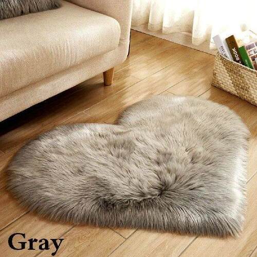 Heart Rug Soft Carpet Shaped Wool Imitation Sheepskin Rugs