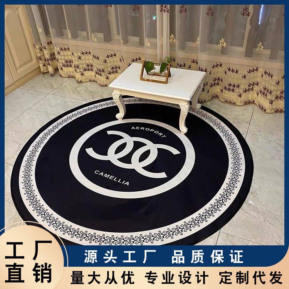 ins圆形地垫电脑转椅垫卧室床边毯客厅吊篮脚垫吸水防滑家用地毯