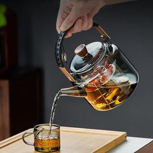 高高硼大硅耐热璃煮茶壶家用007耐温蒸茶器容量带过滤玻内胆泡茶