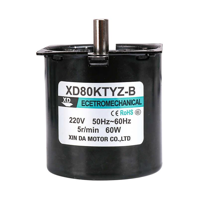 齿轮马达永磁小型低速扭力慢速大电机同步电机80ktyz减速60w信达