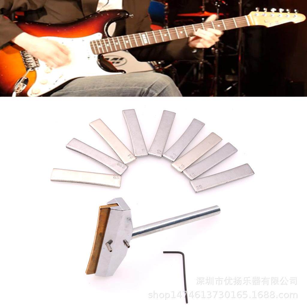吉他品丝安装工具套装 吉他品丝安装夹具+9个银色规格品丝安装片
